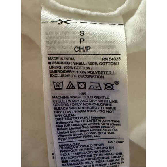 GAP White Boho Eyelet Embroidered Cotton Dress – Small - Picture 13 of 13